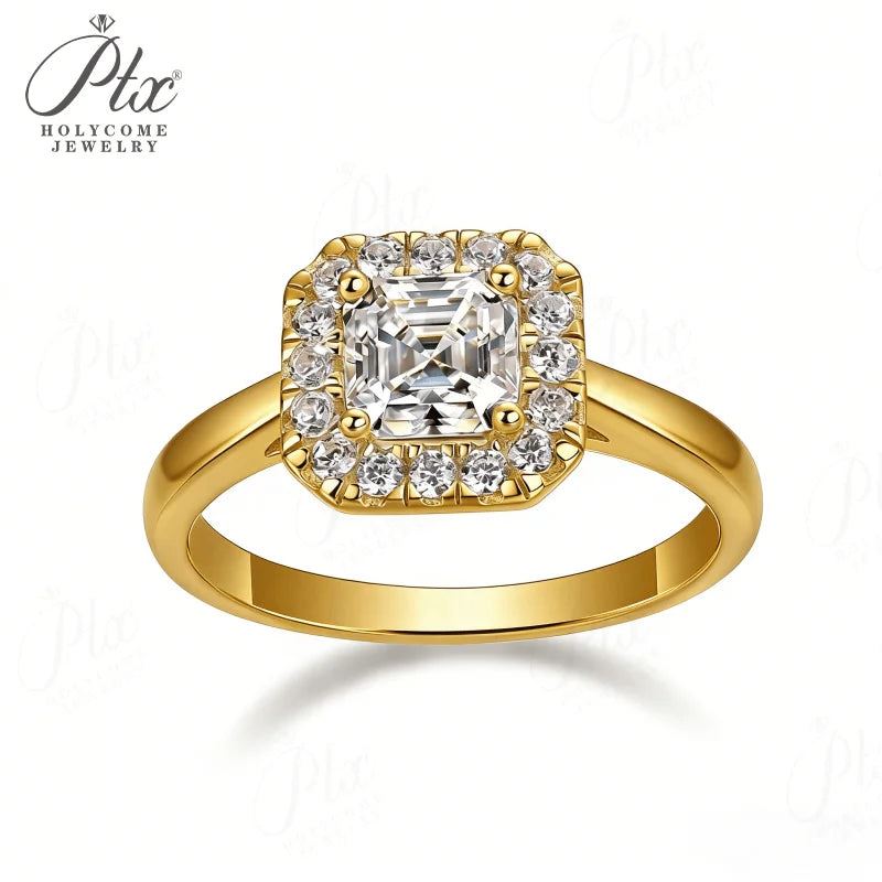 Cushion Halo Moissanite Engagement Ring